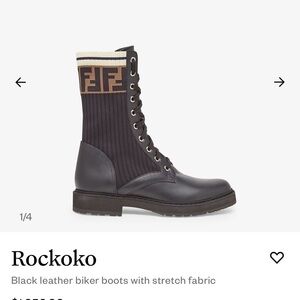 Fendi Black Leather Biker Boots